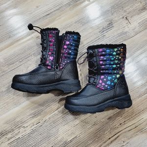 Girls toddler 8 Show boots rainbow hearts